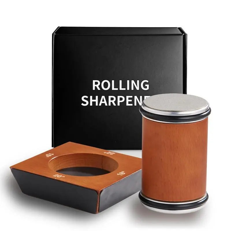 5-Sided Rolling Knife Sharpener with Fixed Disk - Practical Kitchen Tool Set