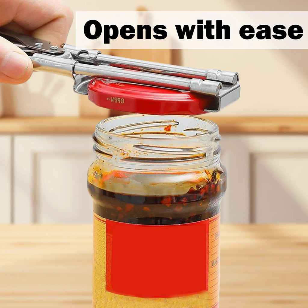 Multifunctional Adjustable Jar Opener for Seniors with Arthritis, Stainless Steel Manual Tool for Easy Grip and Use in the Kitchen
