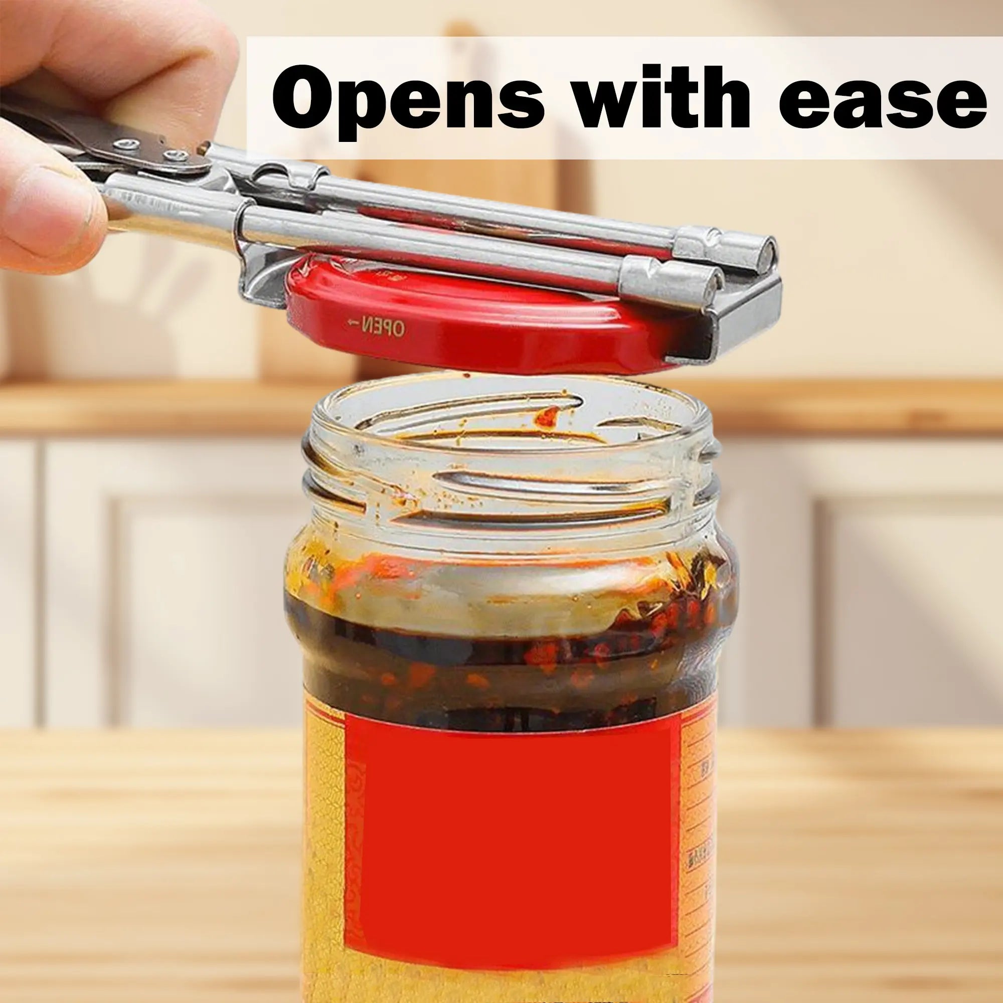 Multifunctional Adjustable Jar Opener for Seniors with Arthritis, Stainless Steel Manual Tool for Easy Grip and Use in the Kitchen