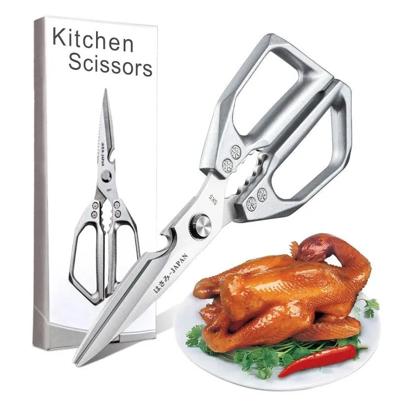 Rust-Proof Food-Grade Alloy Steel Kitchen Scissors - Heavy-Duty Multi-Use Cooking Prep Shears, Bacteria-Resistant, Sharp, Effortless - Ideal for Poultry, Meat, Fruits - Home Supplies Party Gift Option