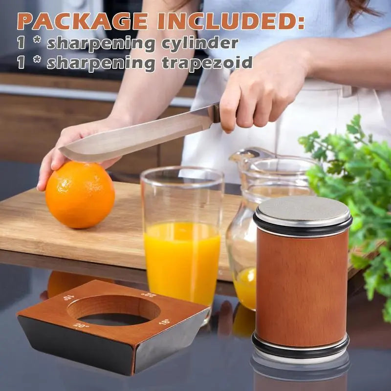 5-Sided Rolling Knife Sharpener with Fixed Disk - Practical Kitchen Tool Set