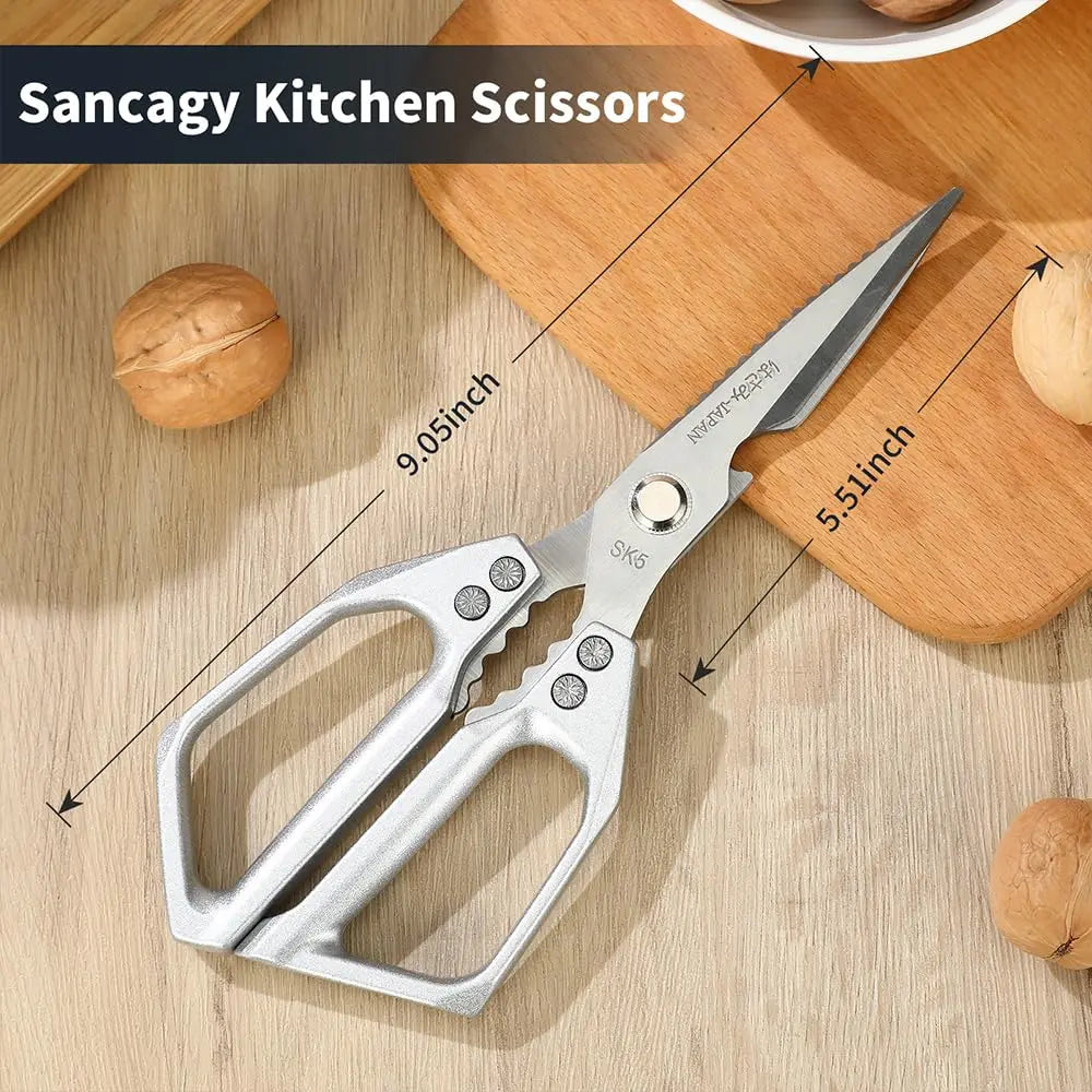 Rust-Proof Food-Grade Alloy Steel Kitchen Scissors - Heavy-Duty Multi-Use Cooking Prep Shears, Bacteria-Resistant, Sharp, Effortless - Ideal for Poultry, Meat, Fruits - Home Supplies Party Gift Option