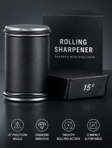 5-Sided Rolling Knife Sharpener with Fixed Disk